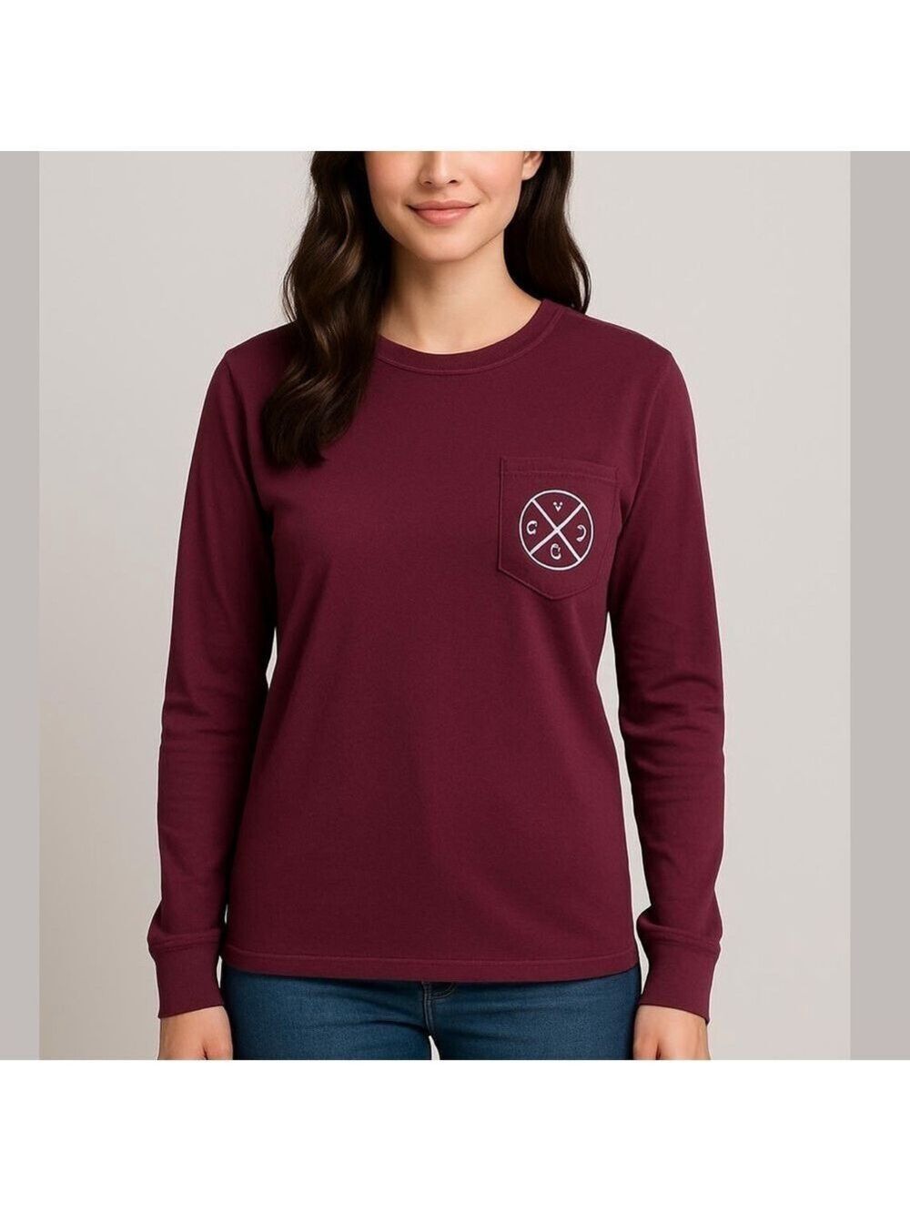 SANDCLOUD long sleeve t-shirt crewneck purple
Burgundy recycled materials small